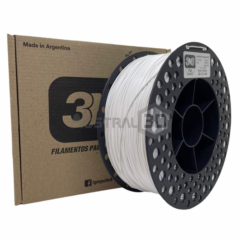 Filamento 3D 3n3 PLA BLANCO 1.75mm 1KG