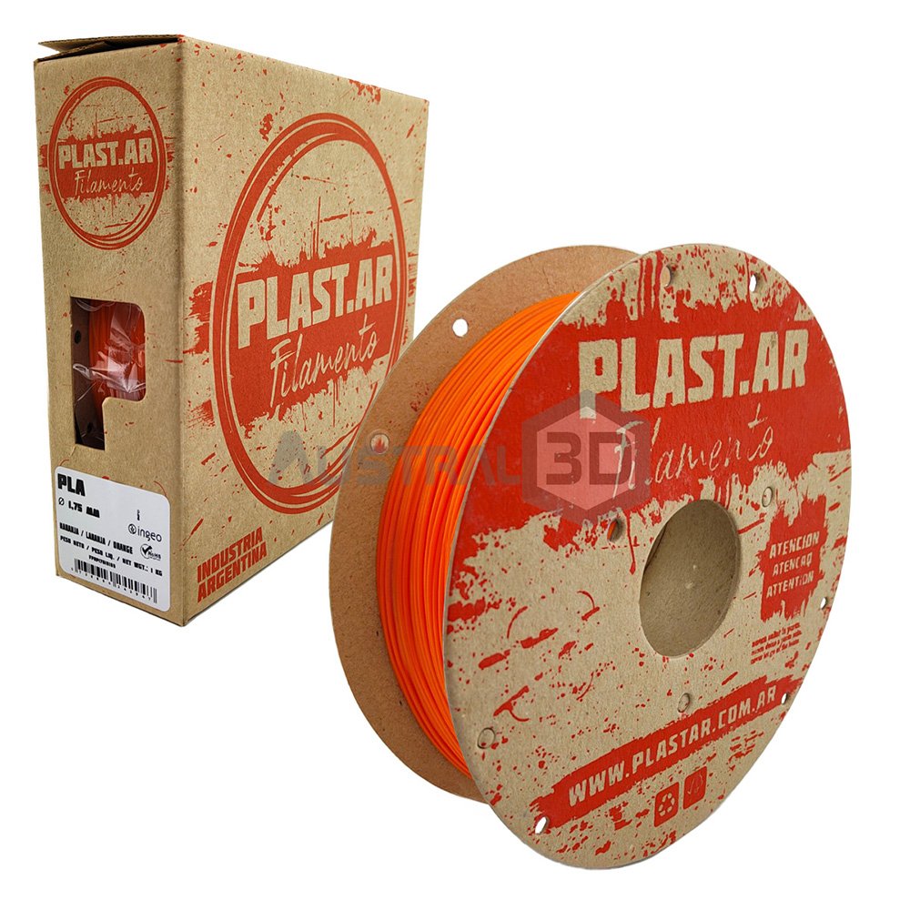 Filamento 3d Plast.ar Pla 1kg NARANJA