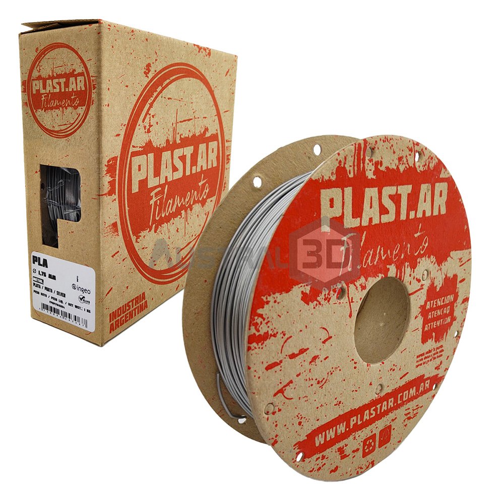 Filamento 3d Plast.ar Pla 1kg PLATA