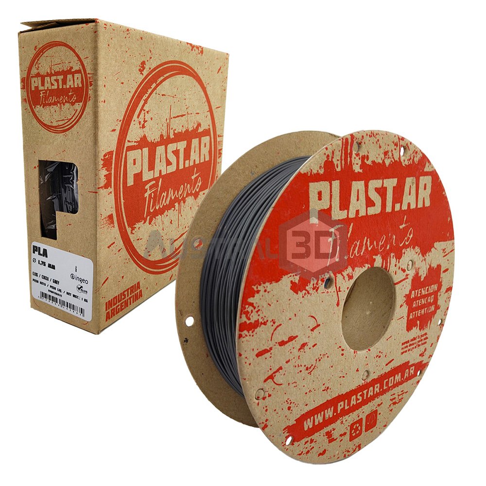 Filamento 3d Plast.ar Pla 1kg GRIS