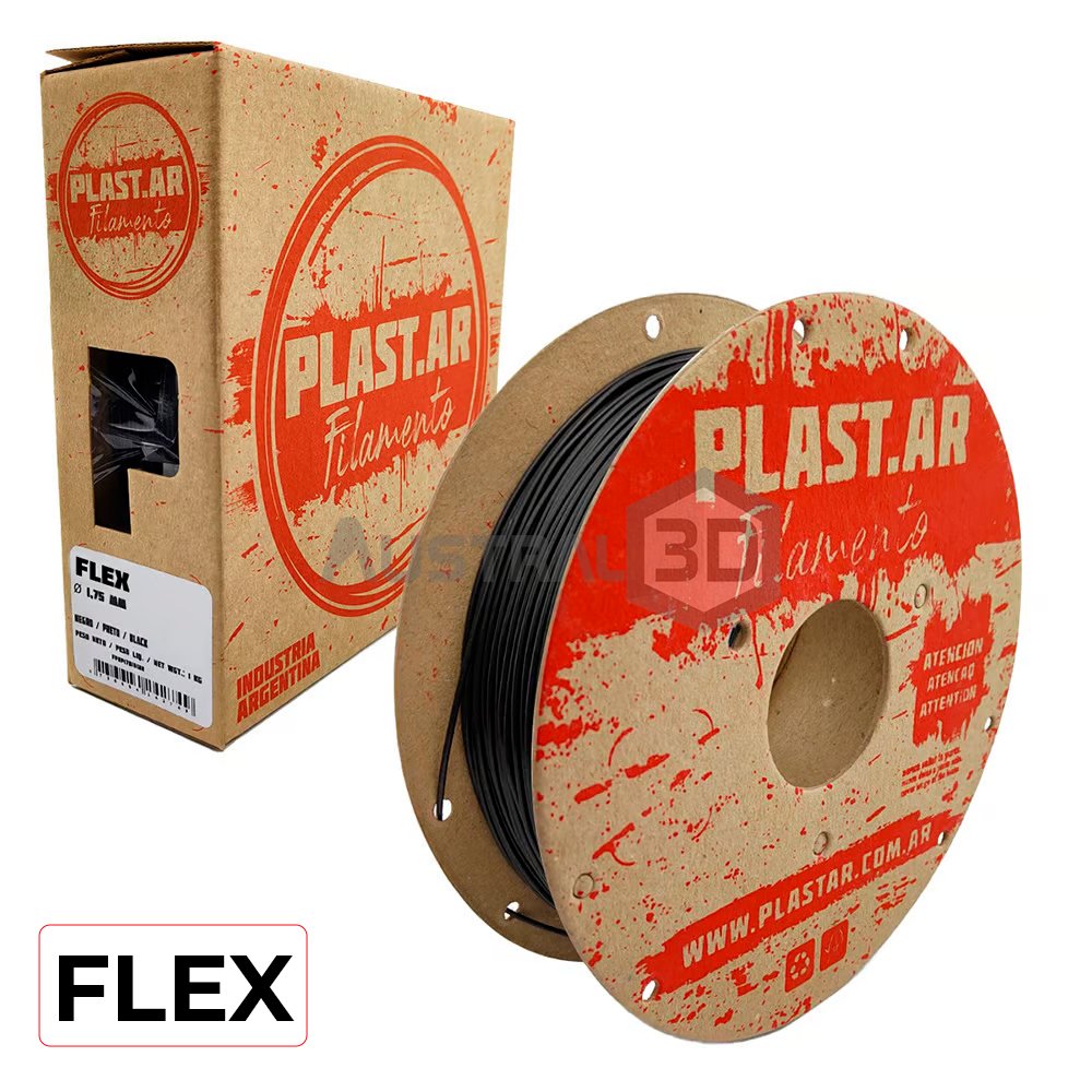 Filamento 3d Plast.ar FLEX 1kg NEGRO