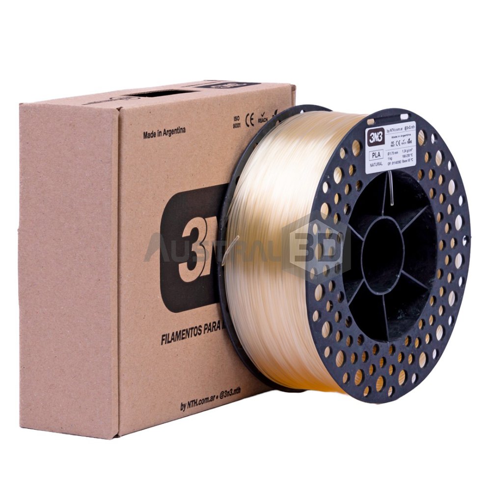 Filamento 3D 3n3 PLA NATURAL 1.75mm 1KG