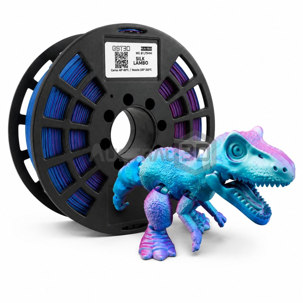 Filamento PLA+ Silk Tricolor GST3D 1 Kg 1.75mm LAMBO