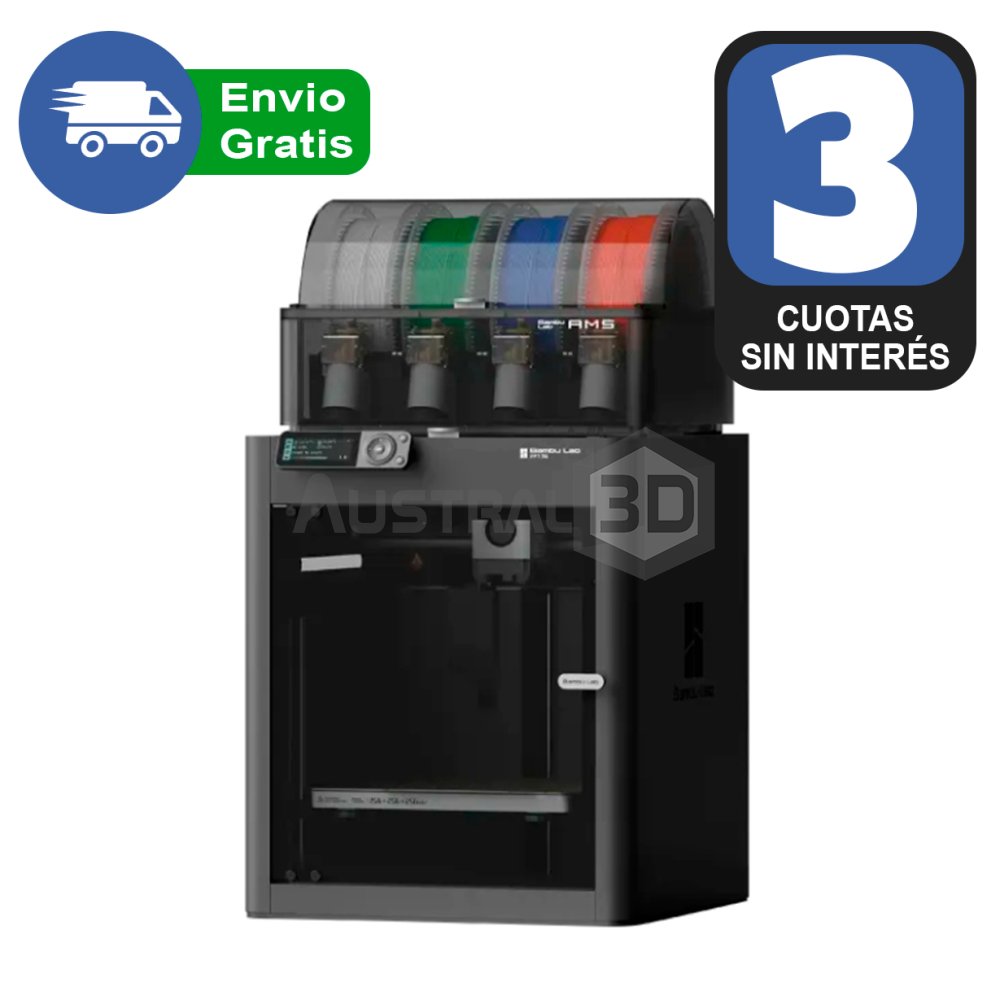 Impresora 3D Bambulab P1S Combo con AMS 4 colores FDM