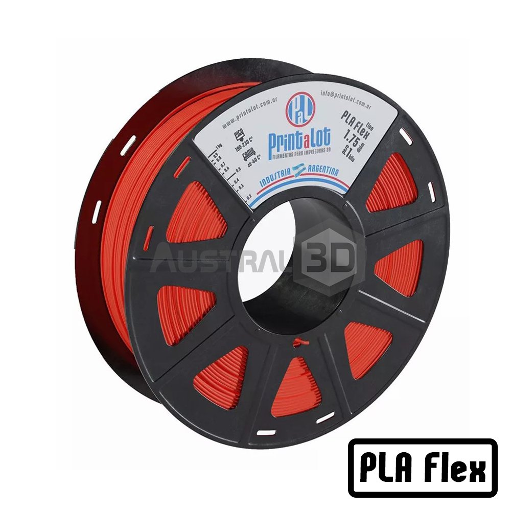 Filamento 3D Printalot 1.75mm 1kg PLA FLEX ROJO