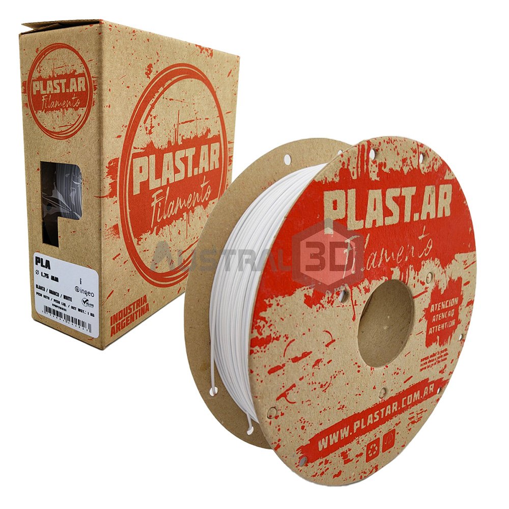 Filamento 3d Plast.ar Pla 1kg BLANCO