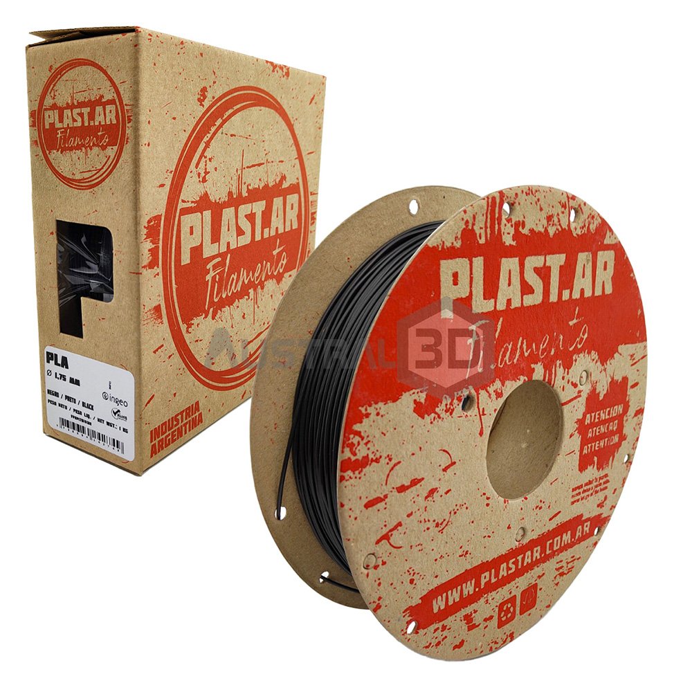 Filamento 3d Plast.ar Pla 1kg NEGRO