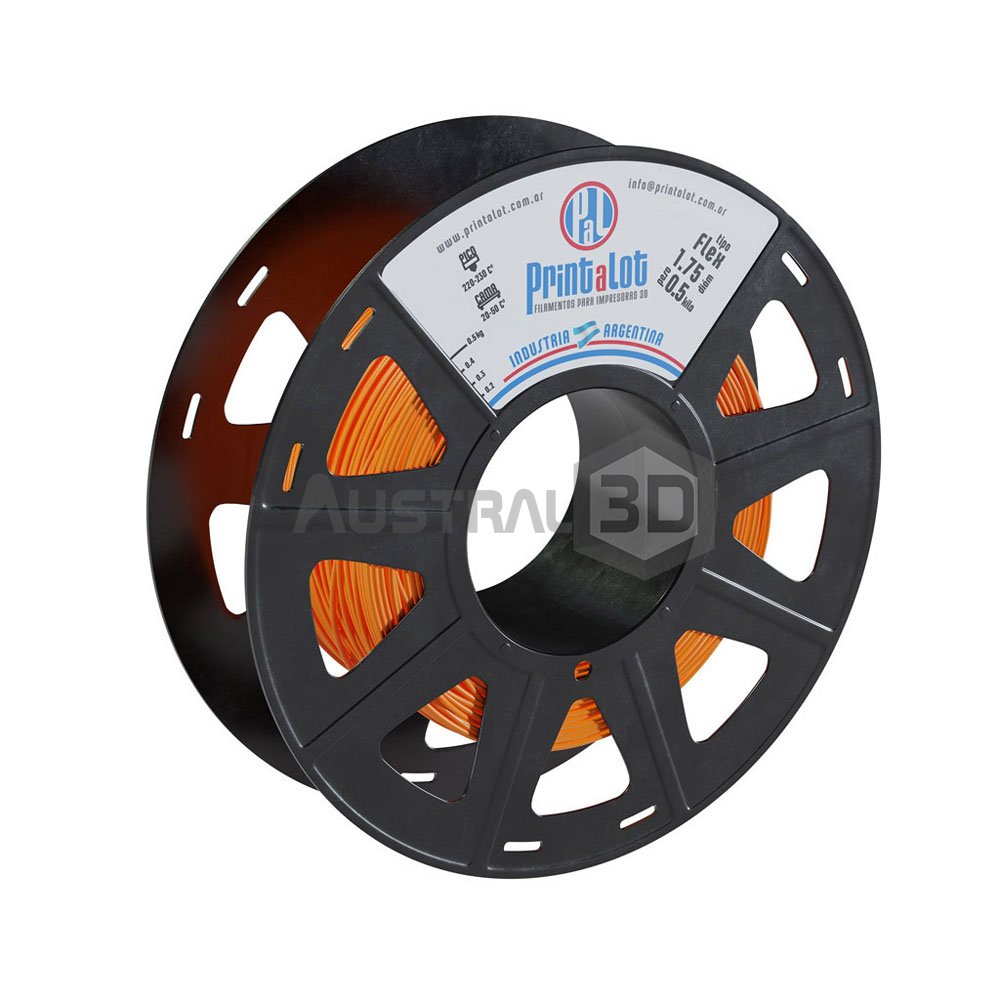Filamento 3D Printalot 1.75mm 500g FLEX NARANJA