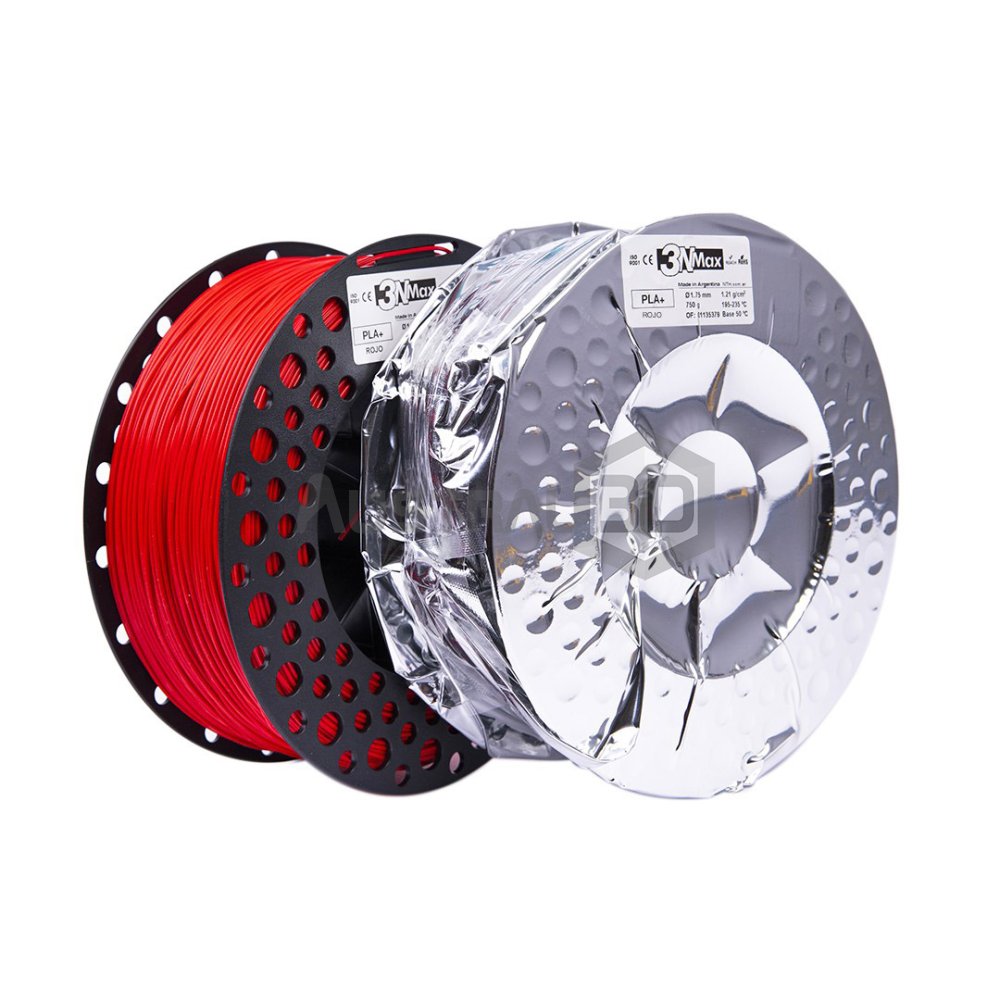 Filamento 3D PLA+ 1.75mm 3nMax SE 750g ROJO