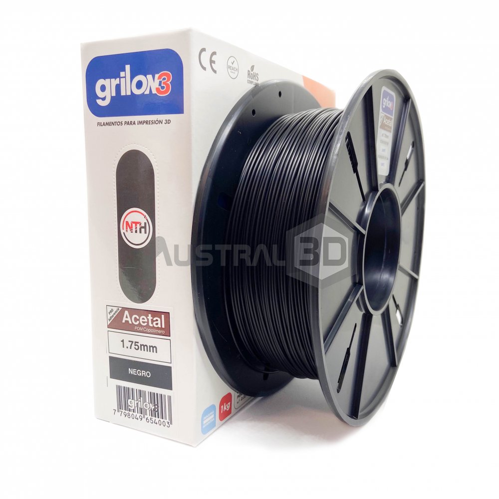 Filamento 3D Acetal Pom Grilon3 1.75m 1kg NEGRO