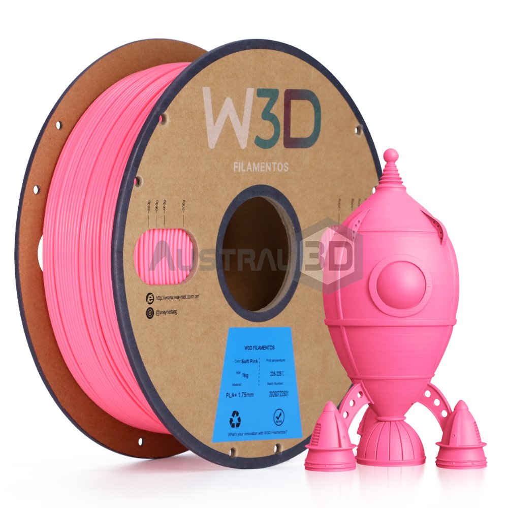 Filamento PLA+ W3D 1kg SOFT ROSA