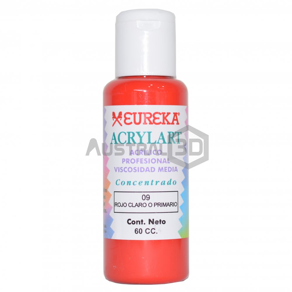 Acrílico Eureka 60cc Rojo Claro o Primario