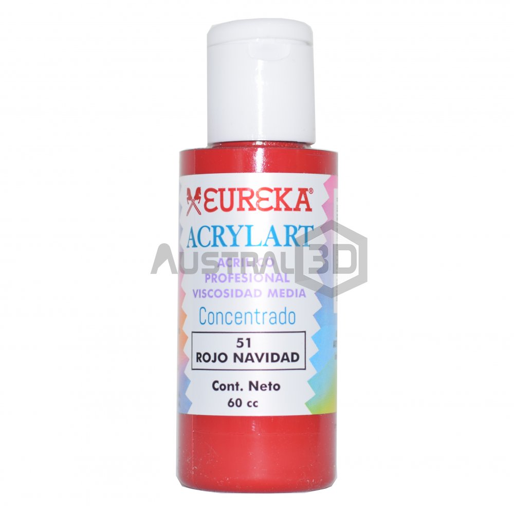 Acrílico Eureka 60cc Rojo Navidad