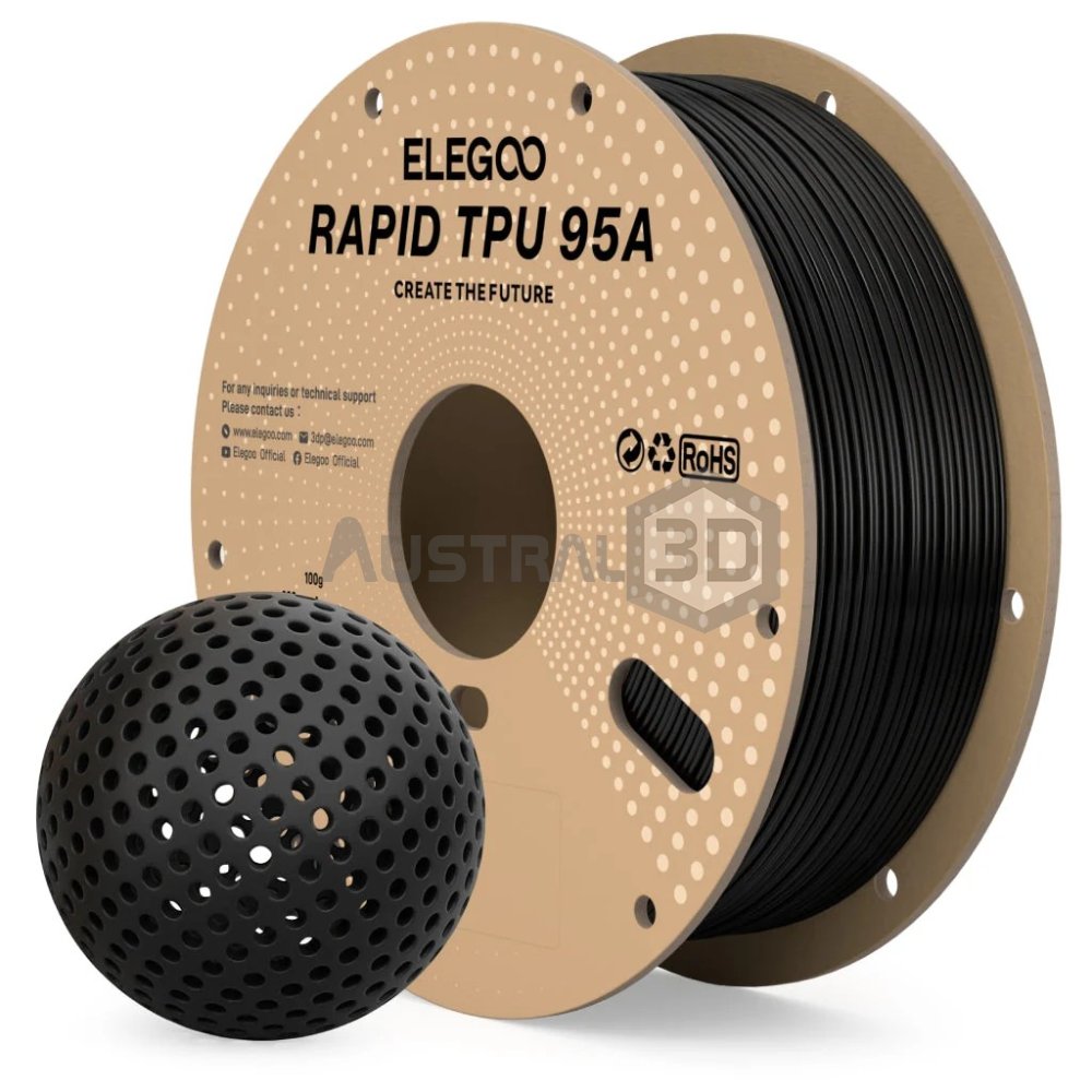 Filamento 3D ELEGOO Rapid TPU 95A 1kg 1.75mm NEGRO