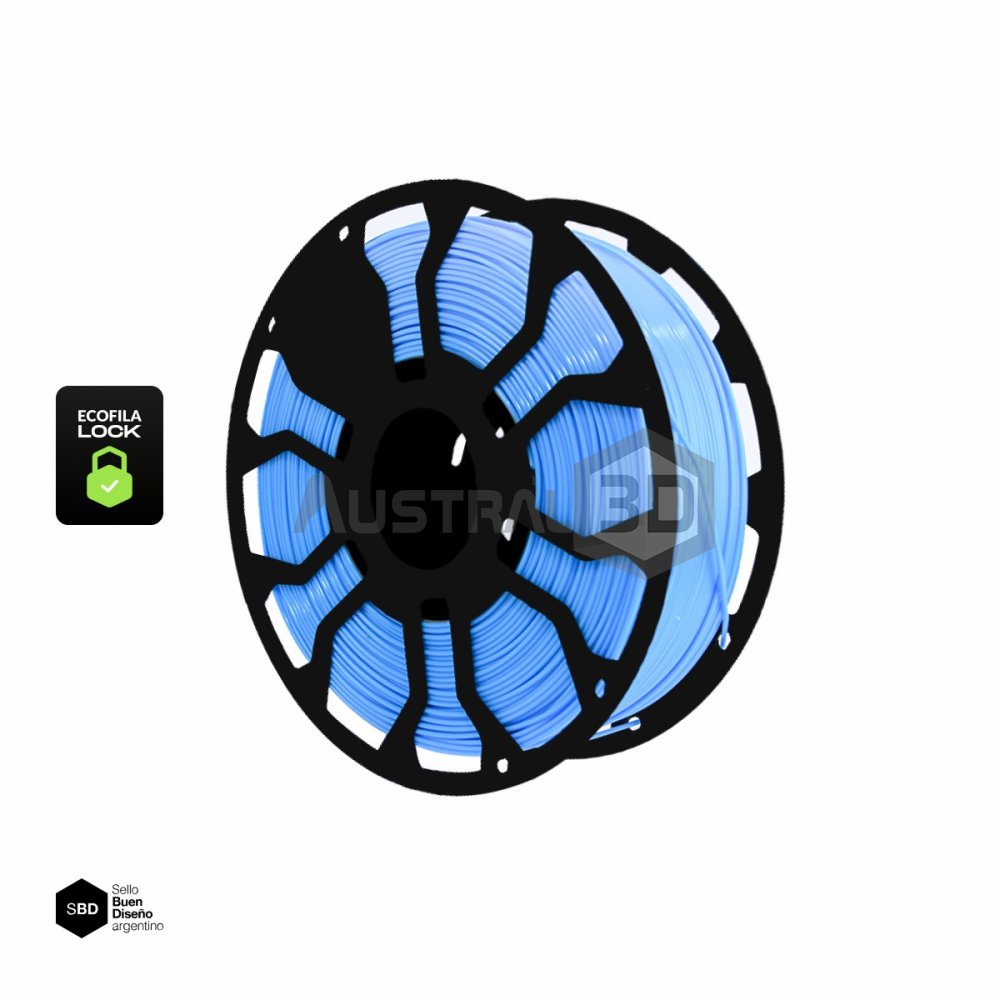 Filamento 3D ECOFILA LOCK PLA 1.75 Hellbot 1kg CELESTE