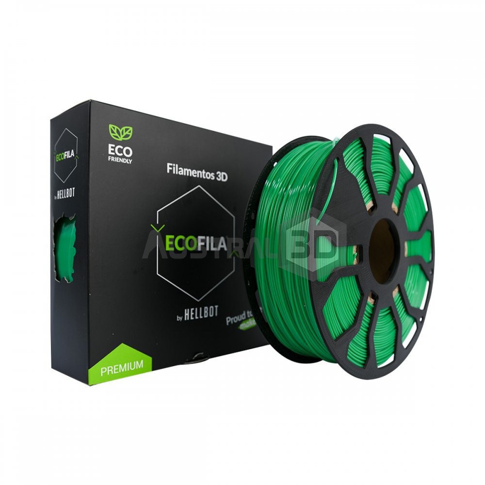 Filamento 3D ECOFILA PLA 1.75 Hellbot 1kg VERDE