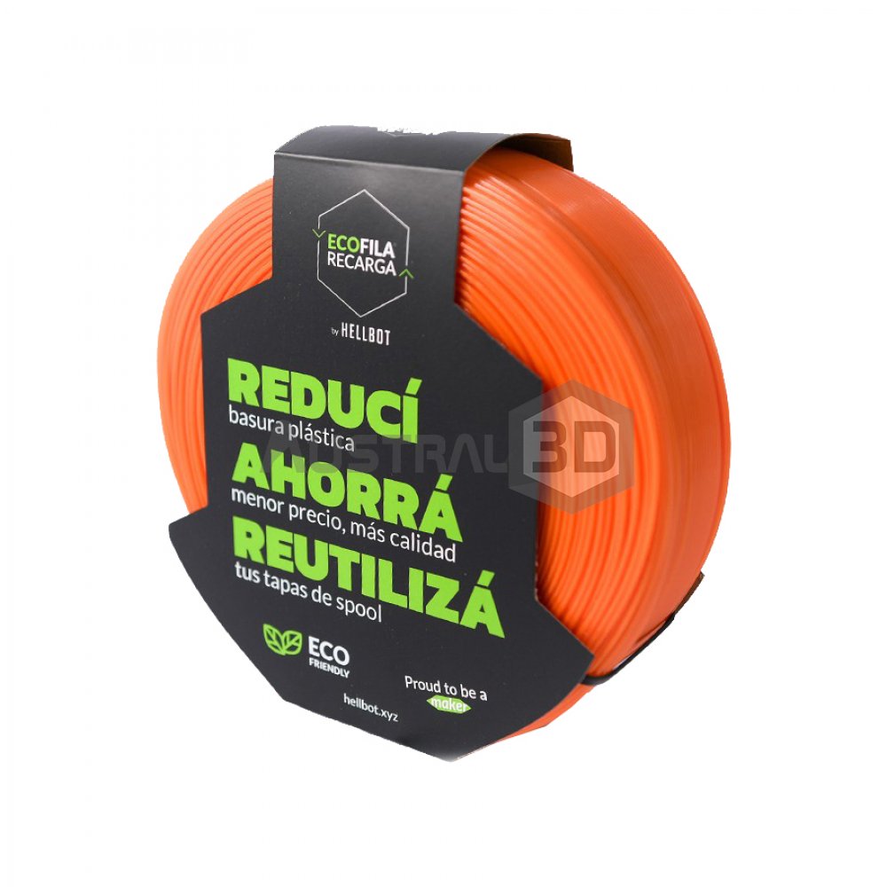 Filamento 3D RECARGA PLA 1.75 Hellbot 1kg NARANJA