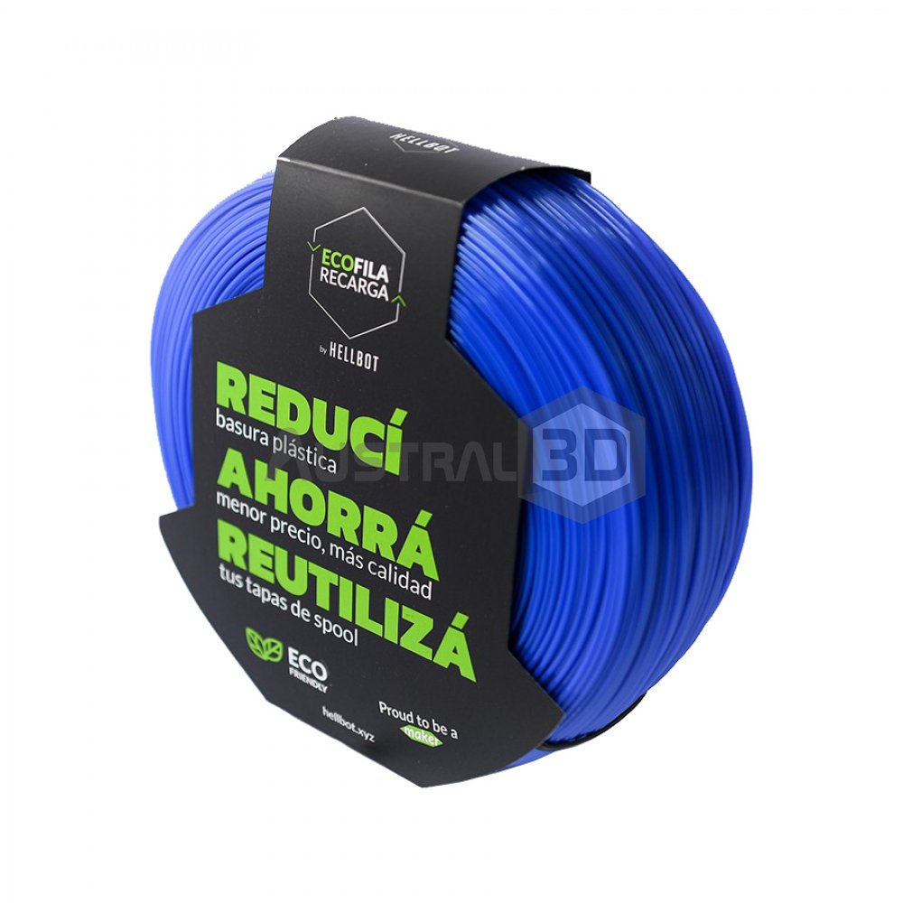 Filamento 3D RECARGA PLA 1.75 Hellbot 1kg AZUL