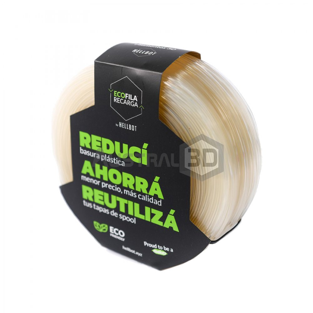 Filamento 3D RECARGA PLA 1.75 Hellbot NATURAL 1kg CRISTAL