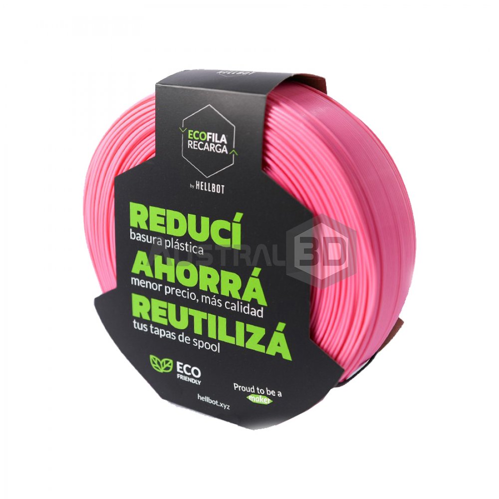 Filamento 3D RECARGA PLA 1.75 Hellbot 1kg ROSA