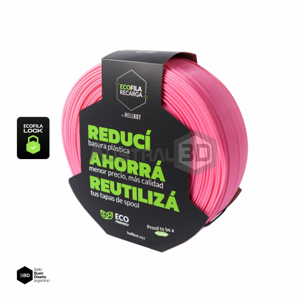 Filamento 3D RECARGA LOCK PLA 1.75 Hellbot 1kg ROSA