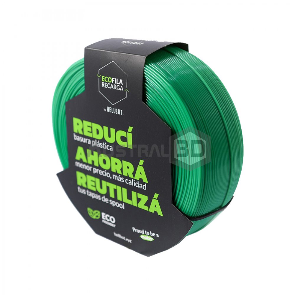 Filamento 3D RECARGA PLA 1.75 Hellbot 1kg VERDE