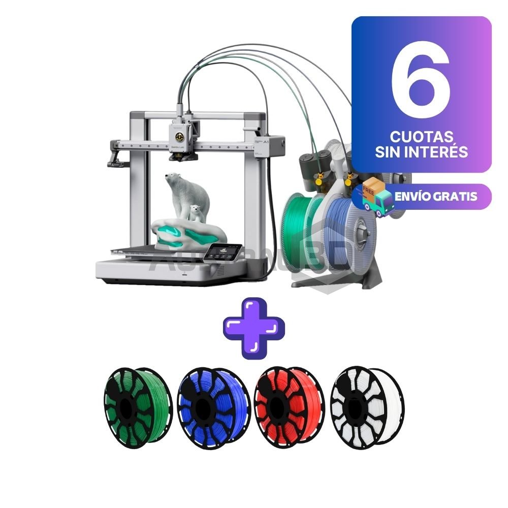Promo Impresora 3D Bambu Lab A1 Combo + 4 Filamentos PLA