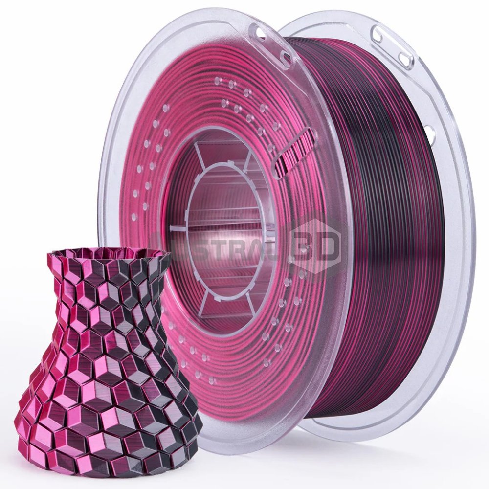 Filamento 3D ELEGOO PLA SILK 1.75mm 1kg NEGRO ROJO