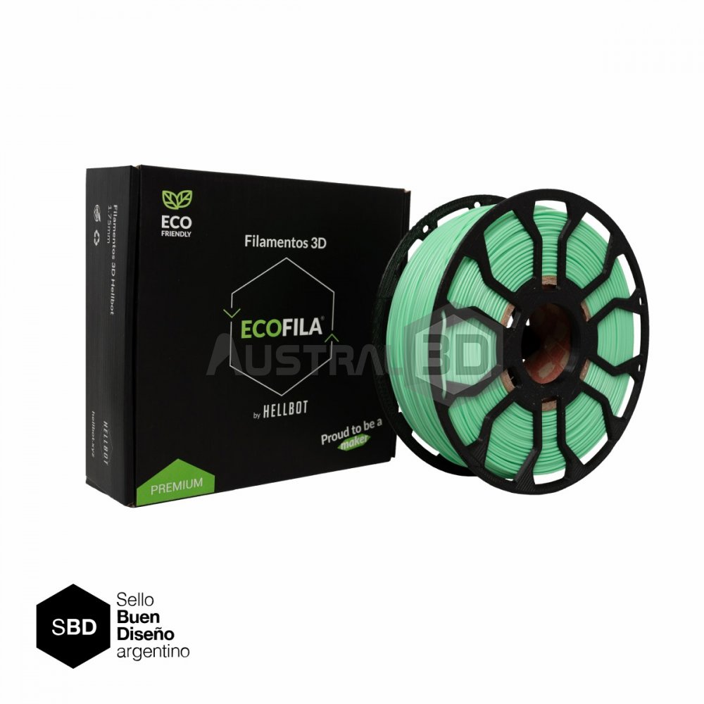 Filamento 3D ECOFILA PLA 1.75 Hellbot 1kg KIWI PASTEL