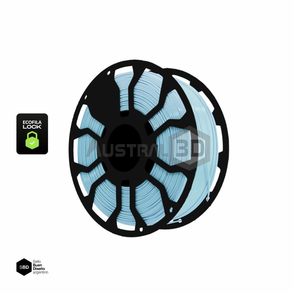 Filamento 3D ECOFILA LOCK PLA 1.75 Hellbot CELESTE PASTEL