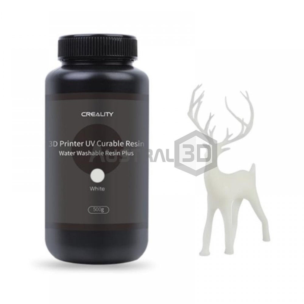 Resina Creality Lavable al Agua Blanca Plus 500g botella plastica

